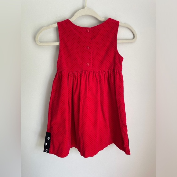 Rare Editions Scottie Dog Apple Jumper Dress in Red & Black Corduroy Size 5T - Picture 7 of 8